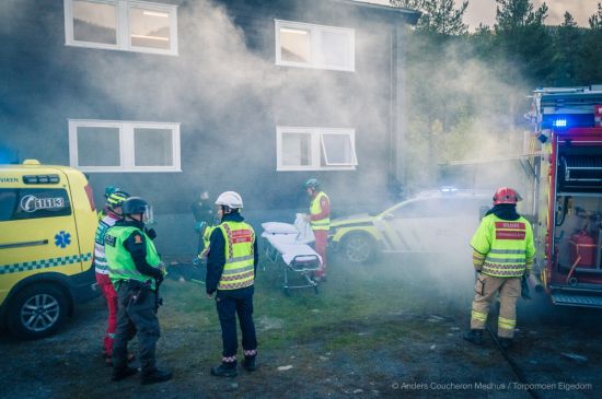 Øvingshus, politi, ambulanse, brannvesen, helse, hjemmehjelp, lærere, elever, instruktører